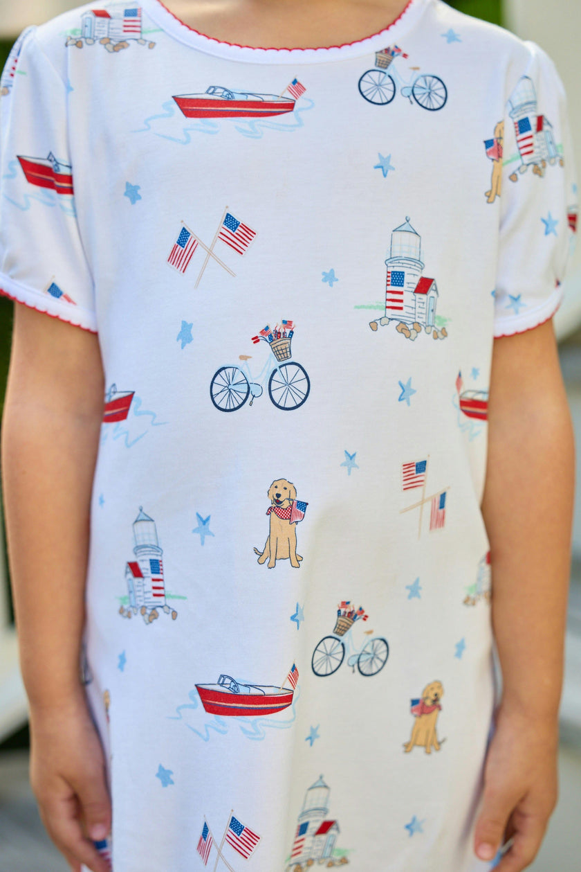 Printed T-Shirt Dress - Coastal Summer