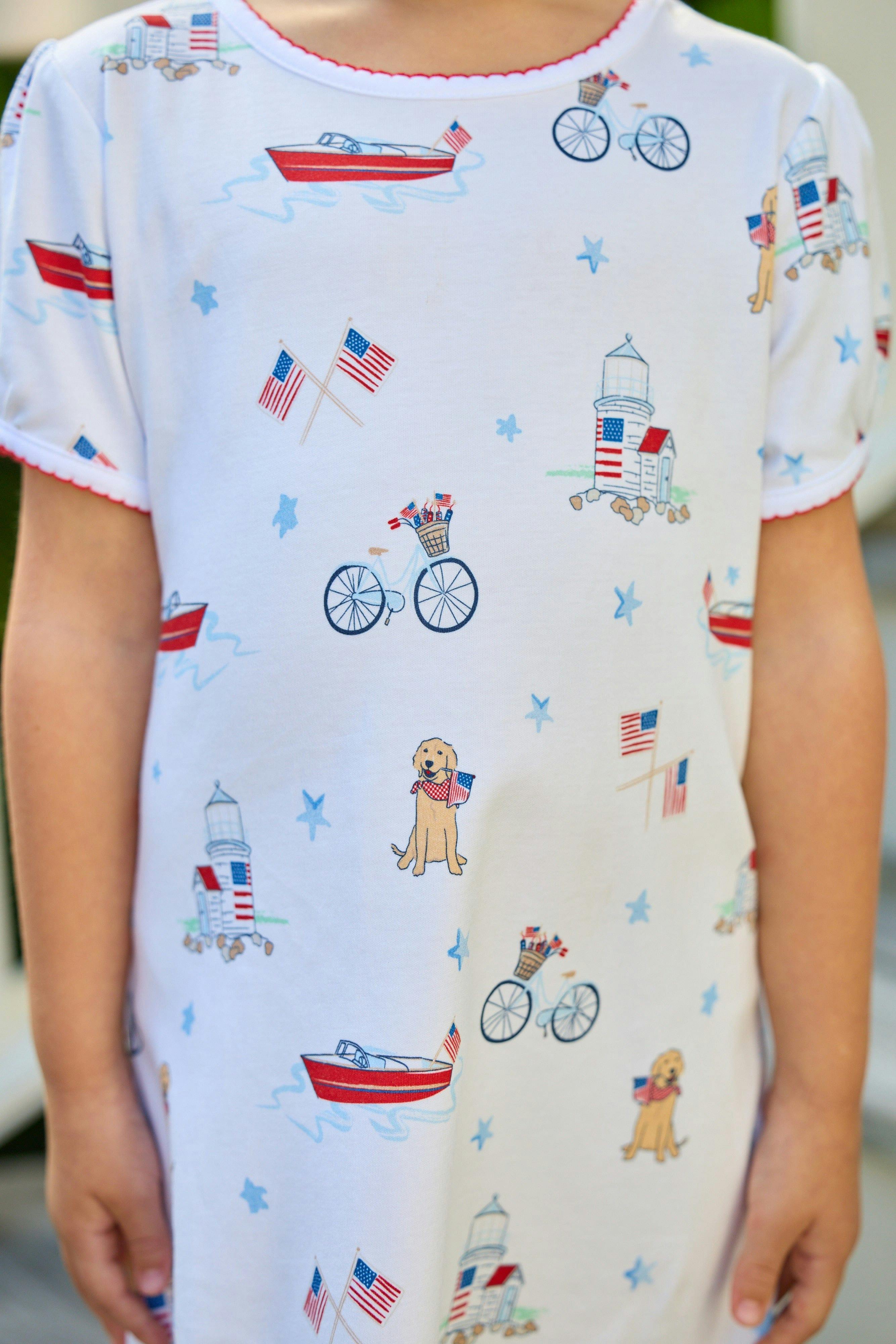 Printed T-Shirt Dress - Coastal Summer