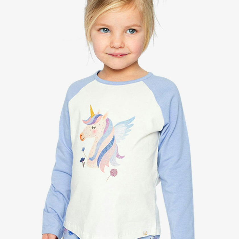Raglan Organic Cotton T-Shirt Violet And Off-White