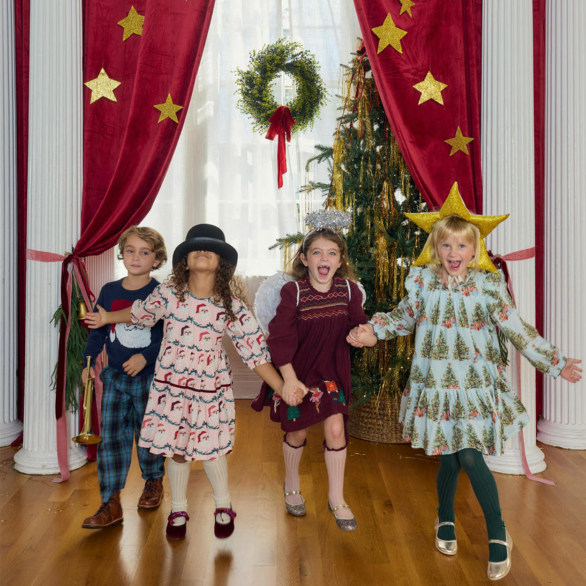 Girls Harper Dress - Trees and Presents