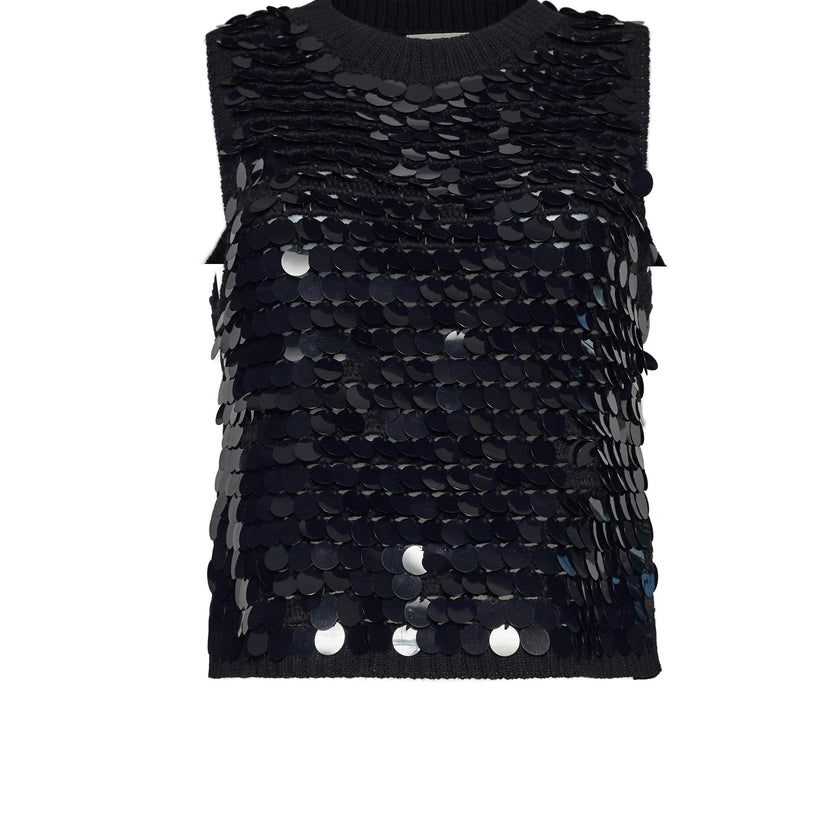 Women's Cora Large Sequins Crew Neck Sweater Tank