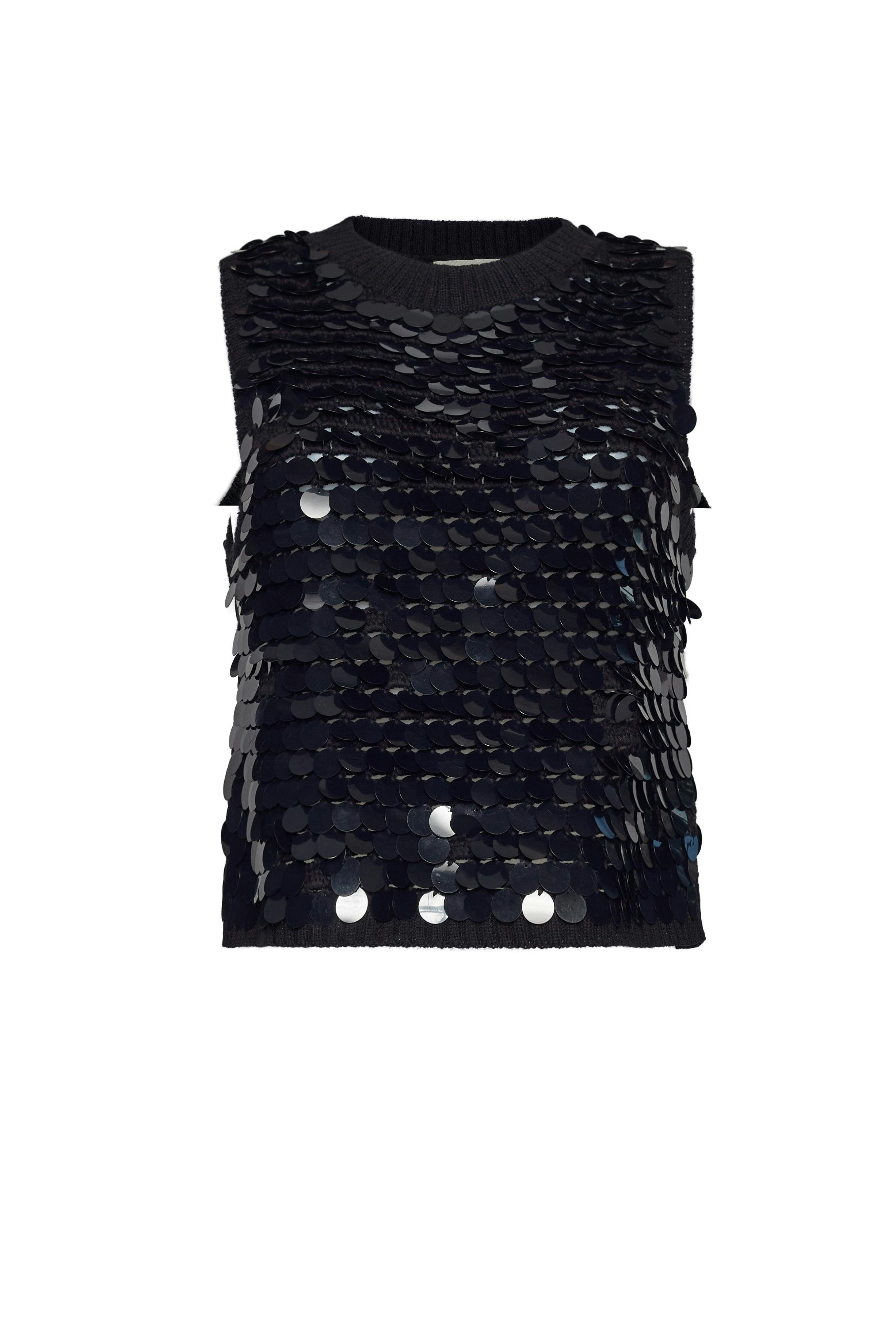 Women's Cora Large Sequins Crew Neck Sweater Tank