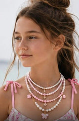 Beaded neckless flower pearl