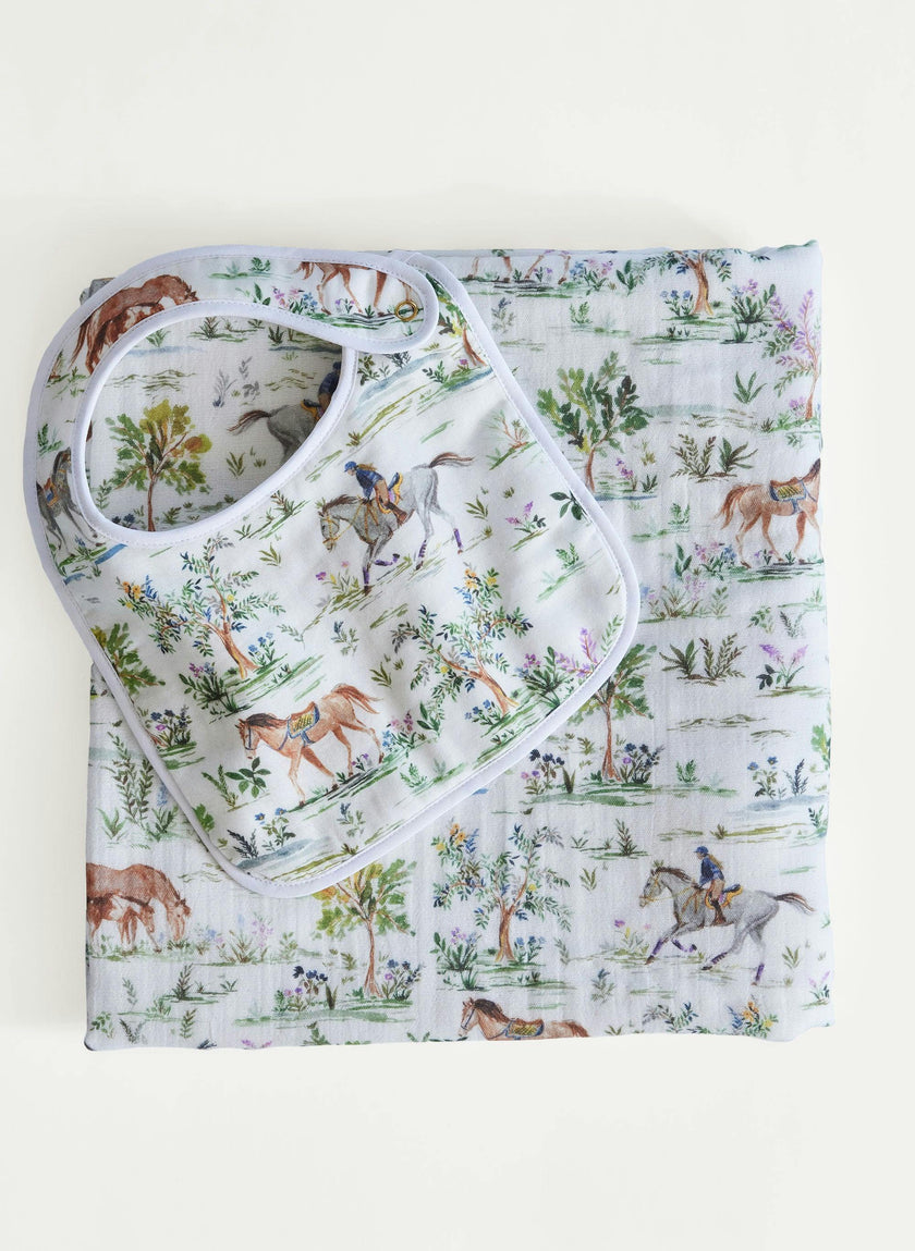 Baby Bib & Shawl Blanket Set - Hunter Pace