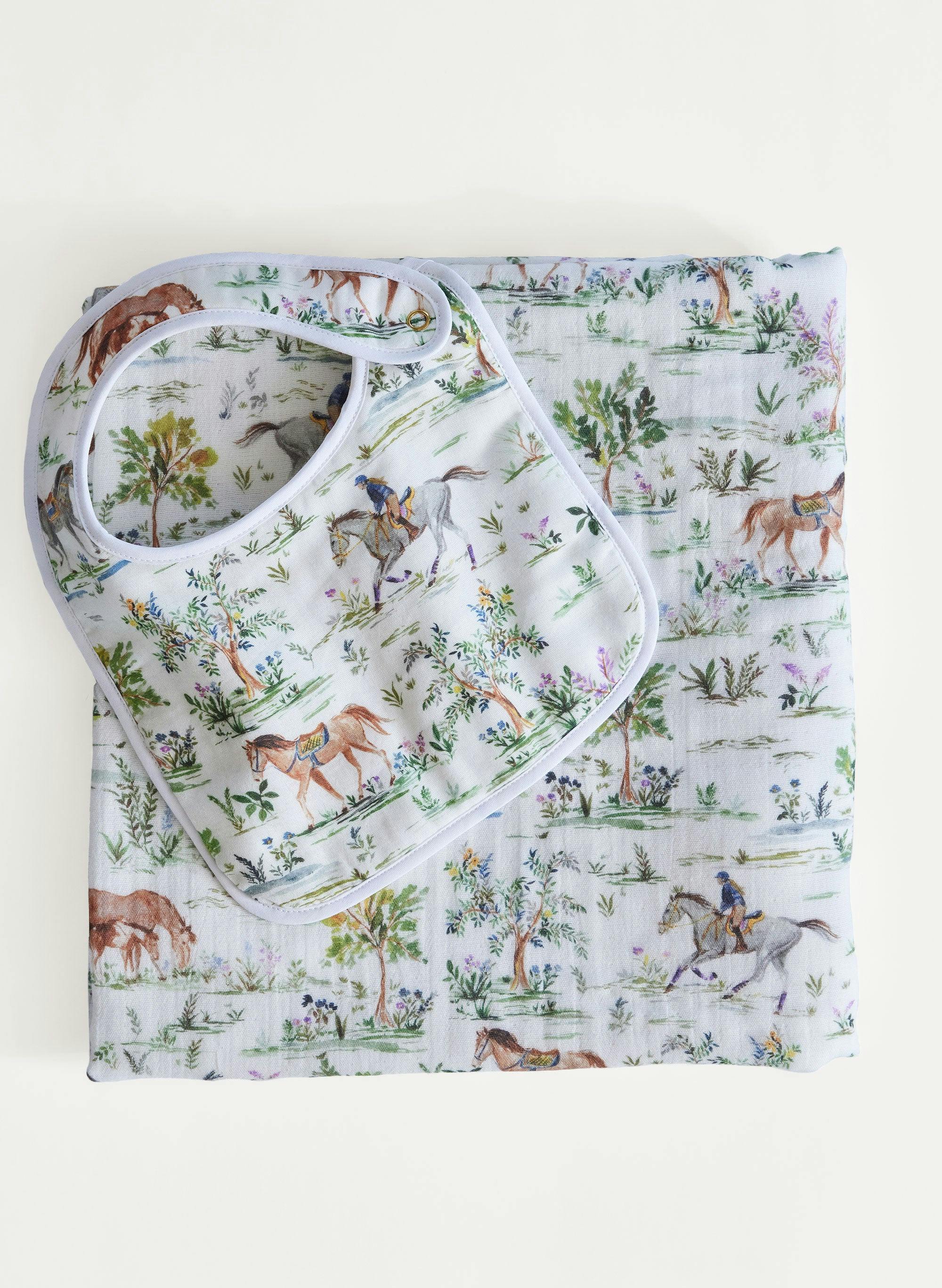 Baby Bib & Shawl Blanket Set - Hunter Pace