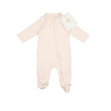 Pima Embroidered Footie in Pink Bunny