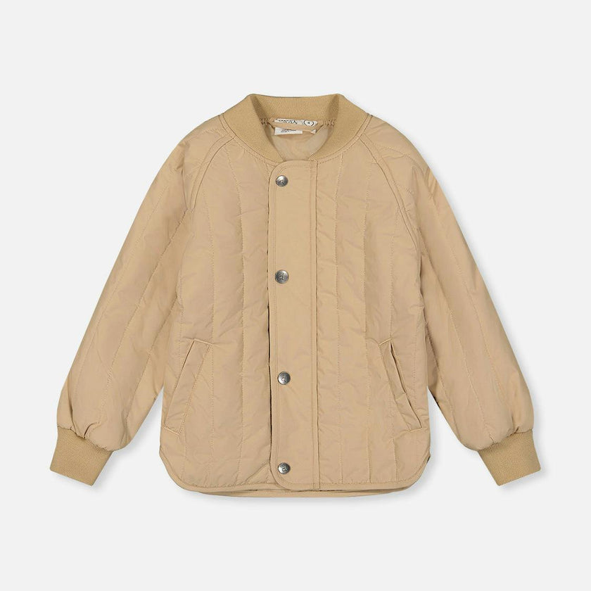 Quilted Raglan Sleeve Jacket Beige