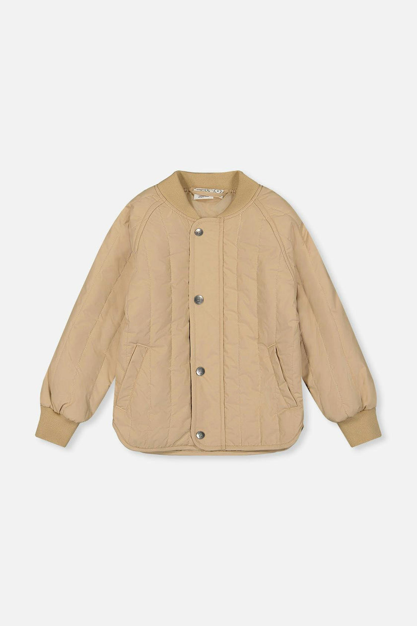 Quilted Raglan Sleeve Jacket Beige