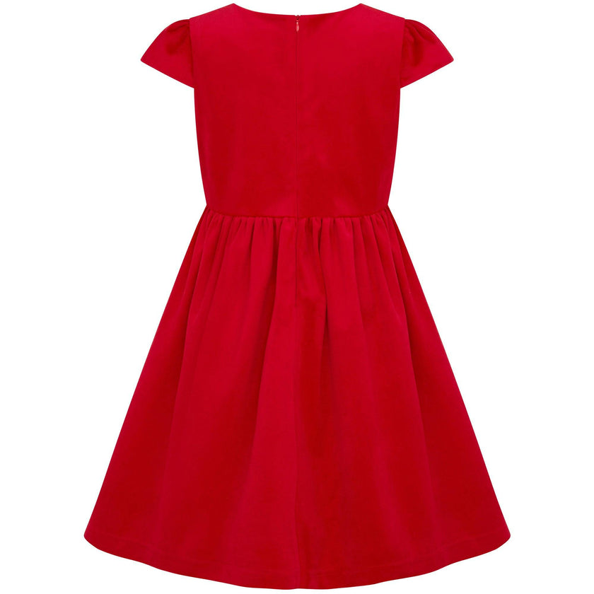 Joy Velvet & Satin Bows Girls Party Dress