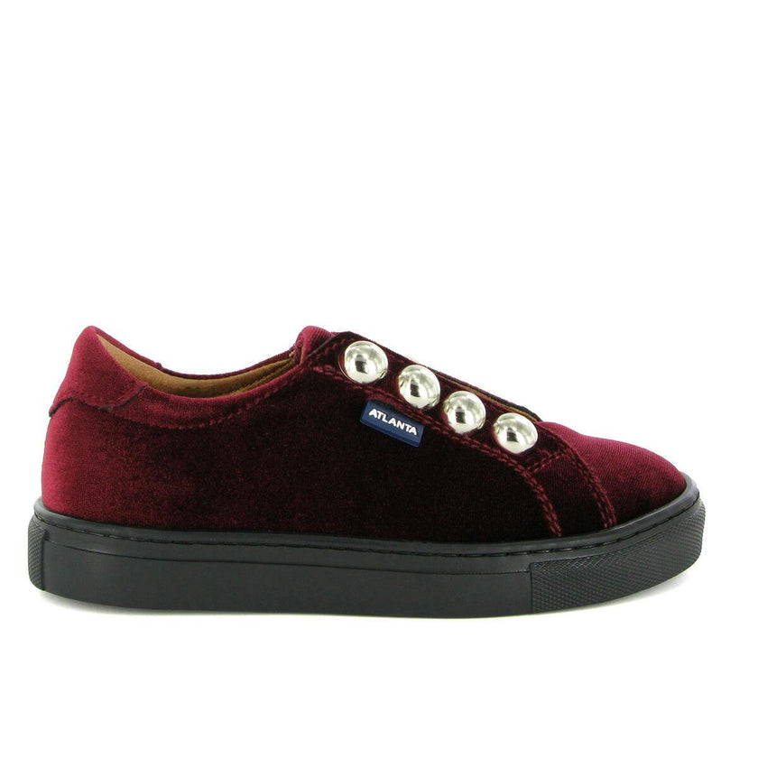Velvet Slip On Sneaker, Burgundy