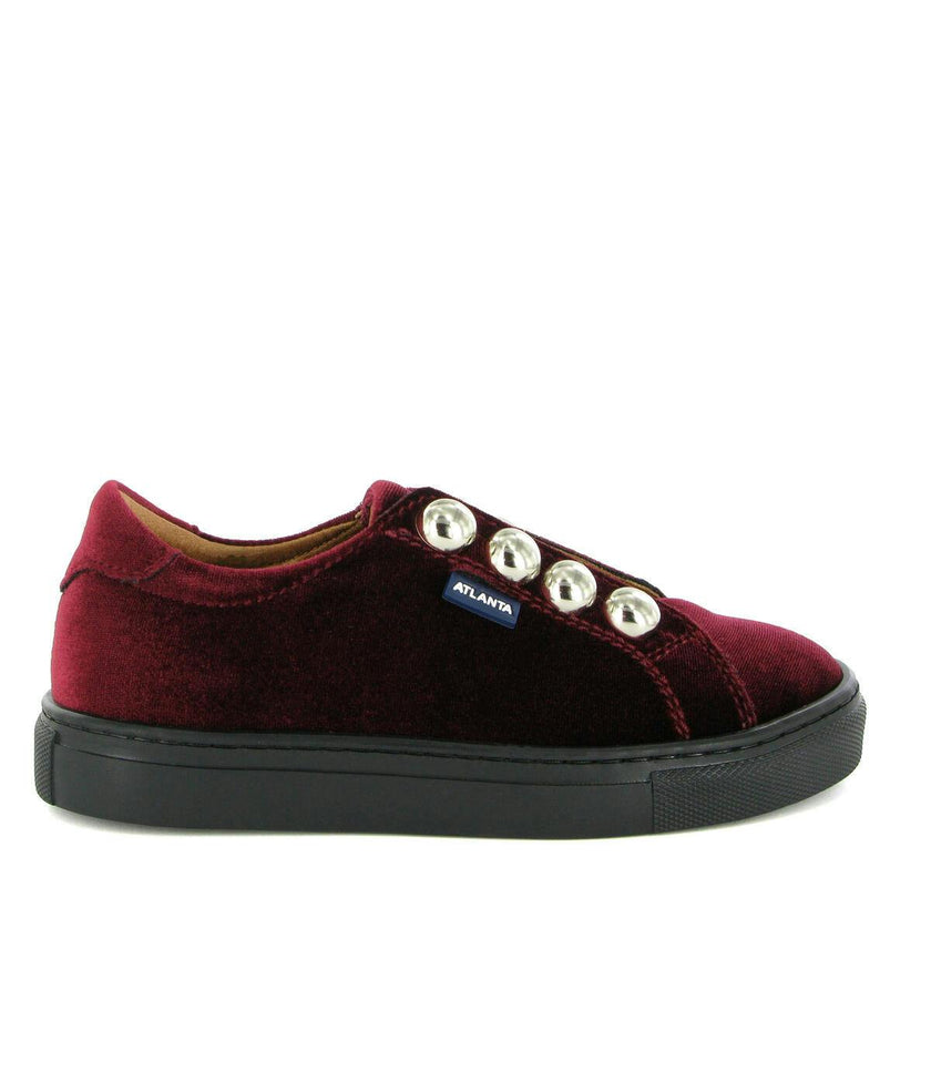Velvet Slip On Sneaker, Burgundy