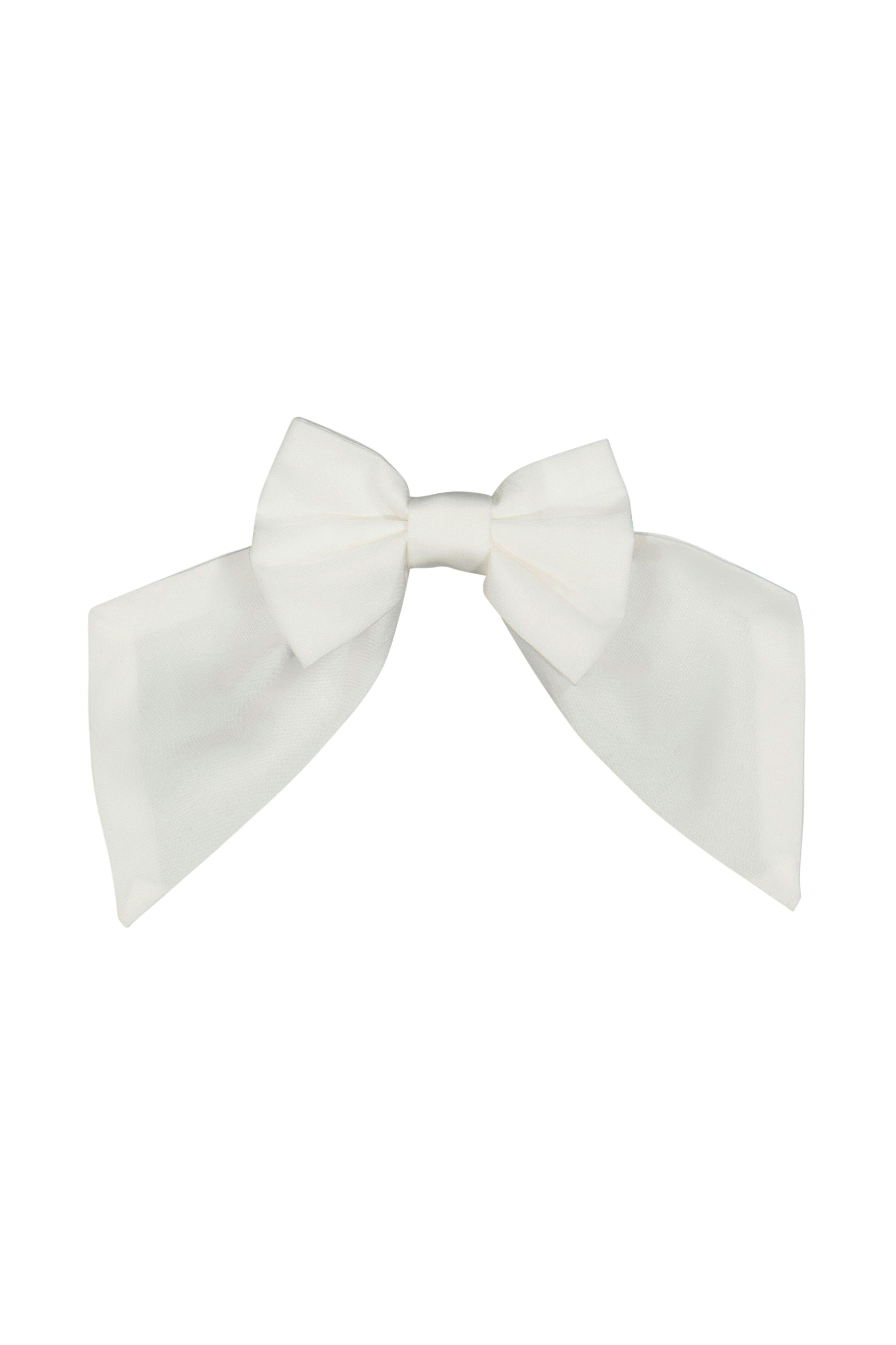 Victoria White Bow Hair Clip