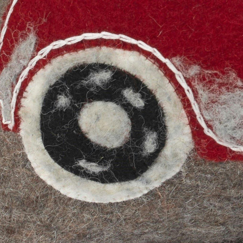Hand Felted Wool Christmas Pillow - Car Tree Gray - 20" Arcadia Home