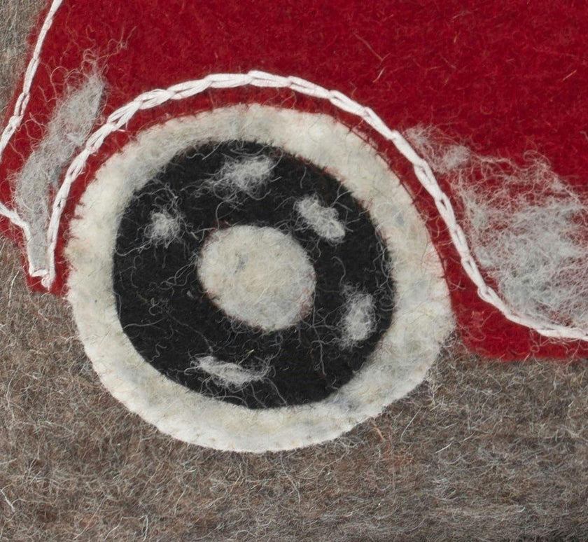 Hand Felted Wool Christmas Pillow - Car Tree Gray - 20"