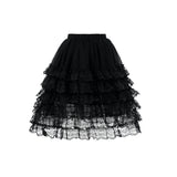 Cream Ribbed Sweater with Lace Skirt