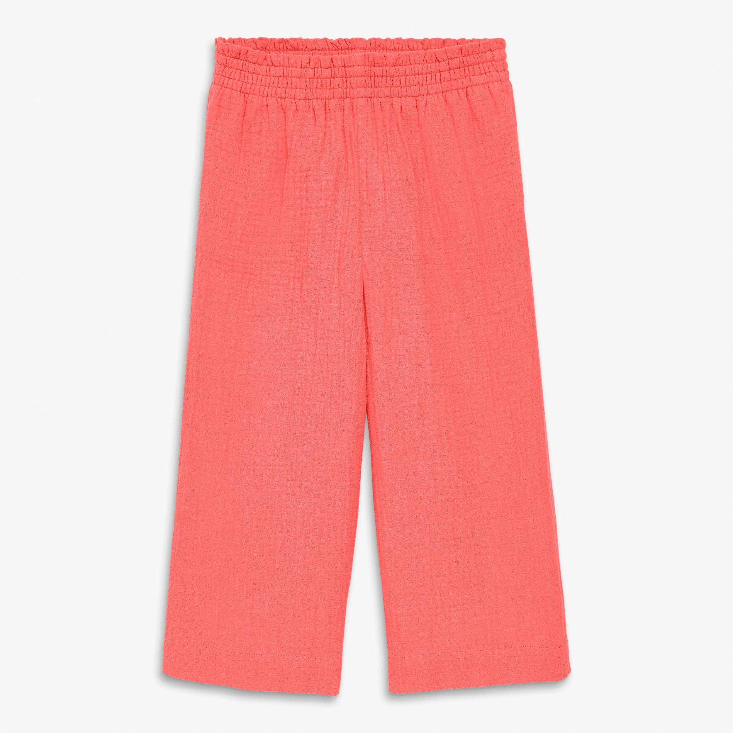 Clearance kids cotton gauze cropped easy pant
