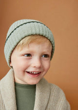 Merino Cashmere Ribbed Rolled-Up Beanie