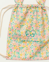 Bunny Drawstring Backpack - Emma Floral Mint