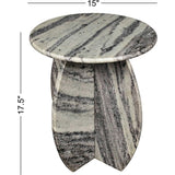 Venus 17.5" Contemporary Natural Marble Handmade X-Shaped End Table