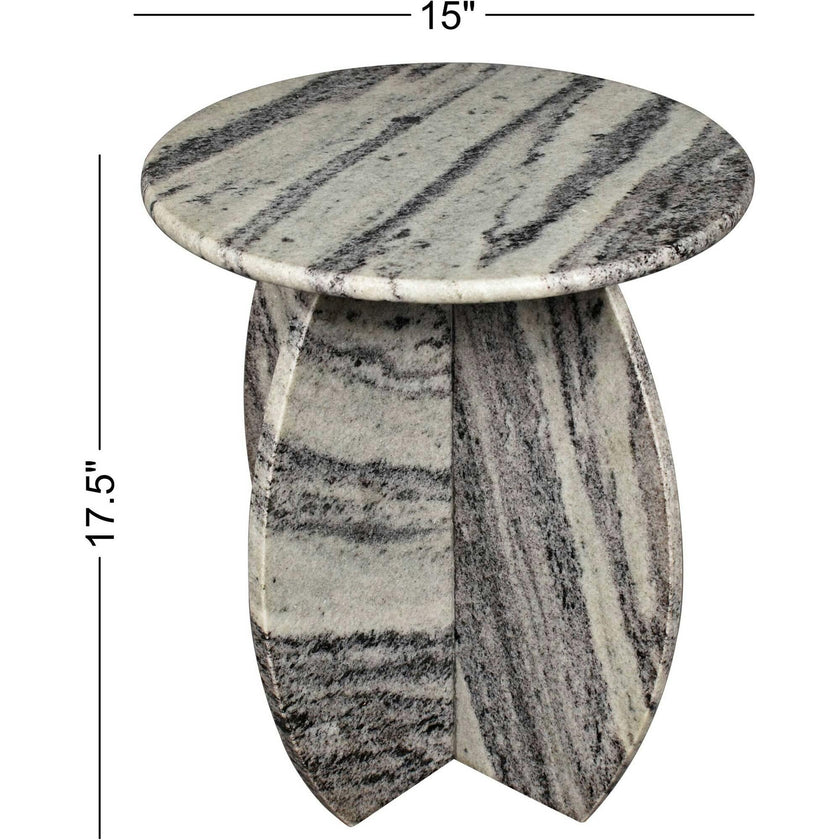 Venus 17.5" Contemporary Natural Marble Handmade X-Shaped End Table