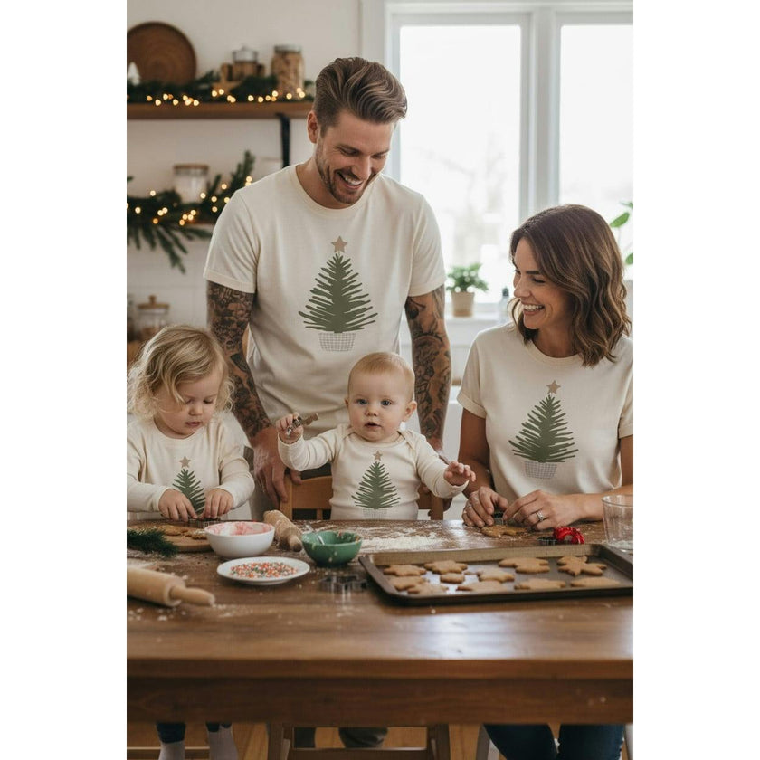 Holiday Tree Organic Baby Bodysuit Long Sleeve