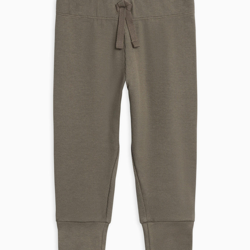 KENDI Charlie Ribbed Joggers Olive