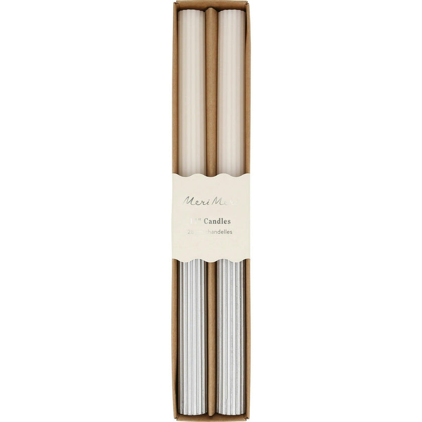 Silver Dipped Table Candles