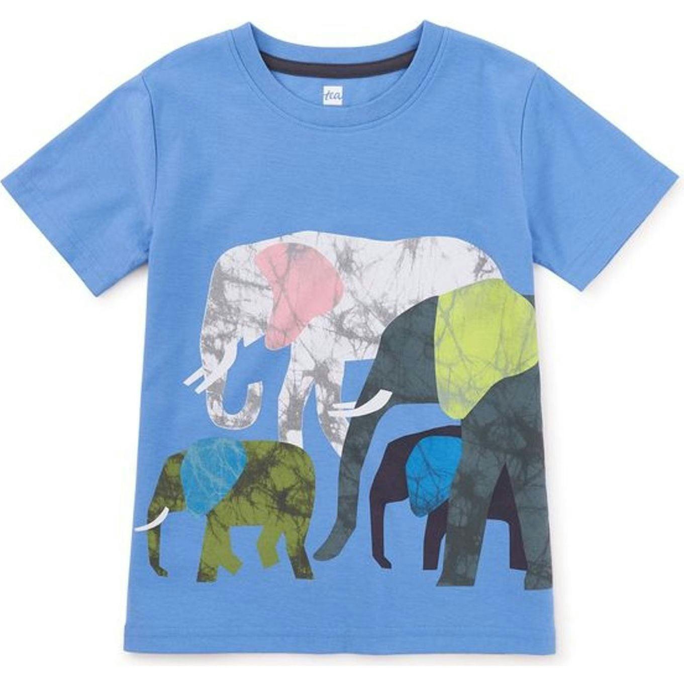 Elephants Graphic Tee, Blue