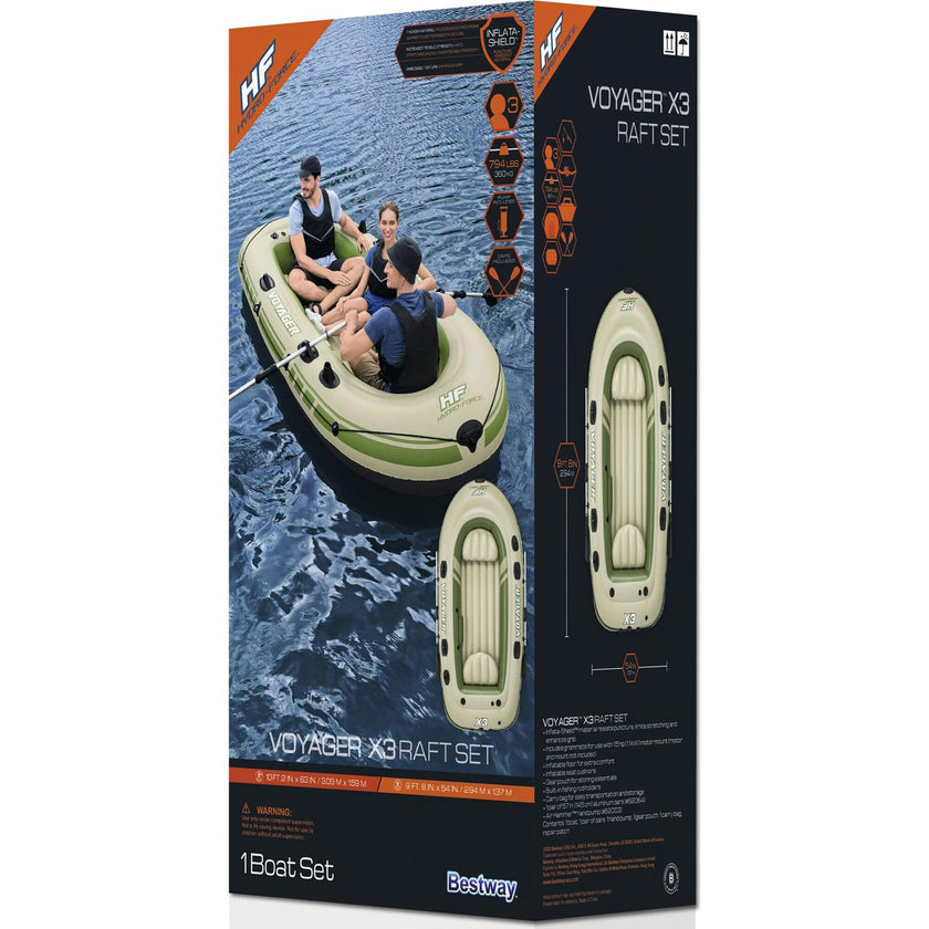 Hydro-Force Voyager X3 9'8" Inflatable Raft Set