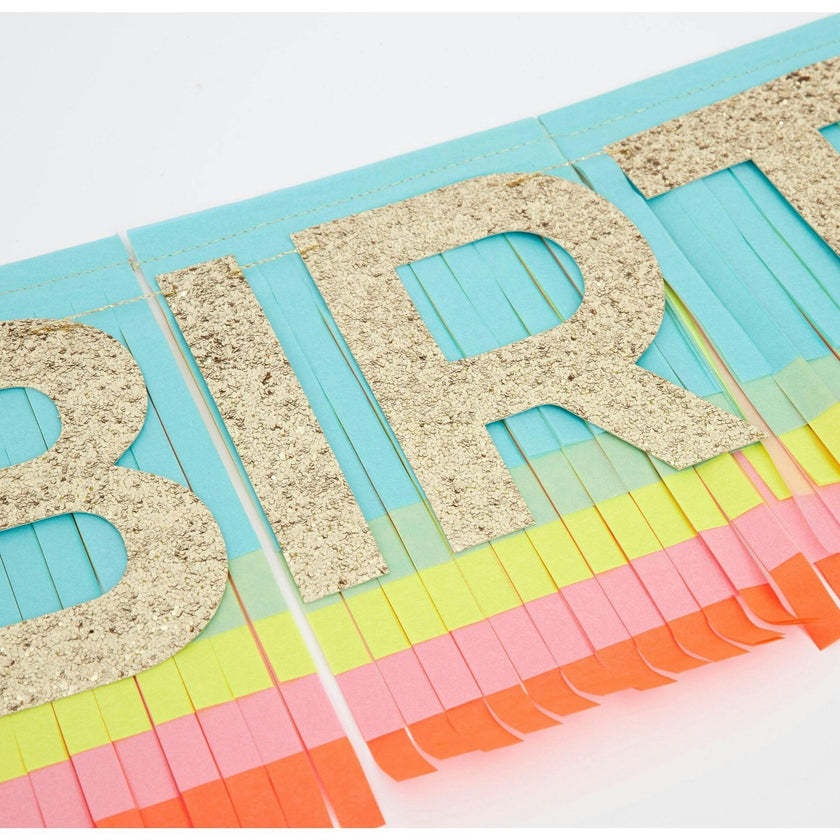 Rainbow Happy Birthday Fringe Garland Set