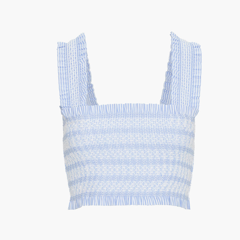 The Azalea Nap Top - Blue/White Stripe