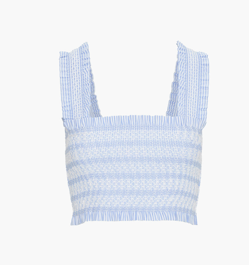 The Azalea Nap Top - Blue/White Stripe