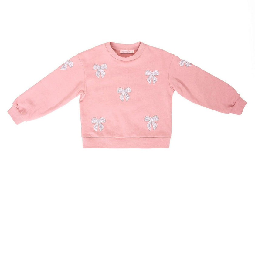Mini Micah Crew Neck Sweatshirt in Pink & Bows