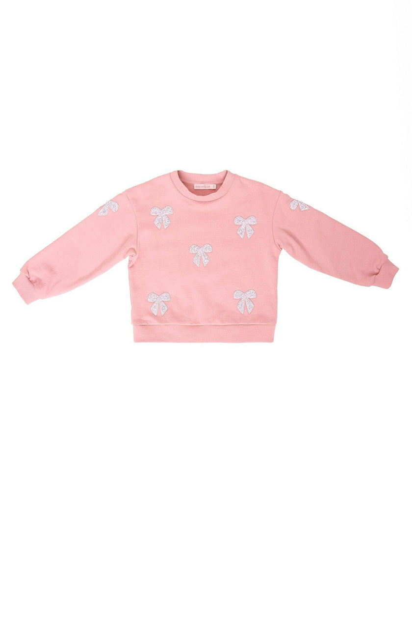 Mini Micah Crew Neck Sweatshirt in Pink & Bows