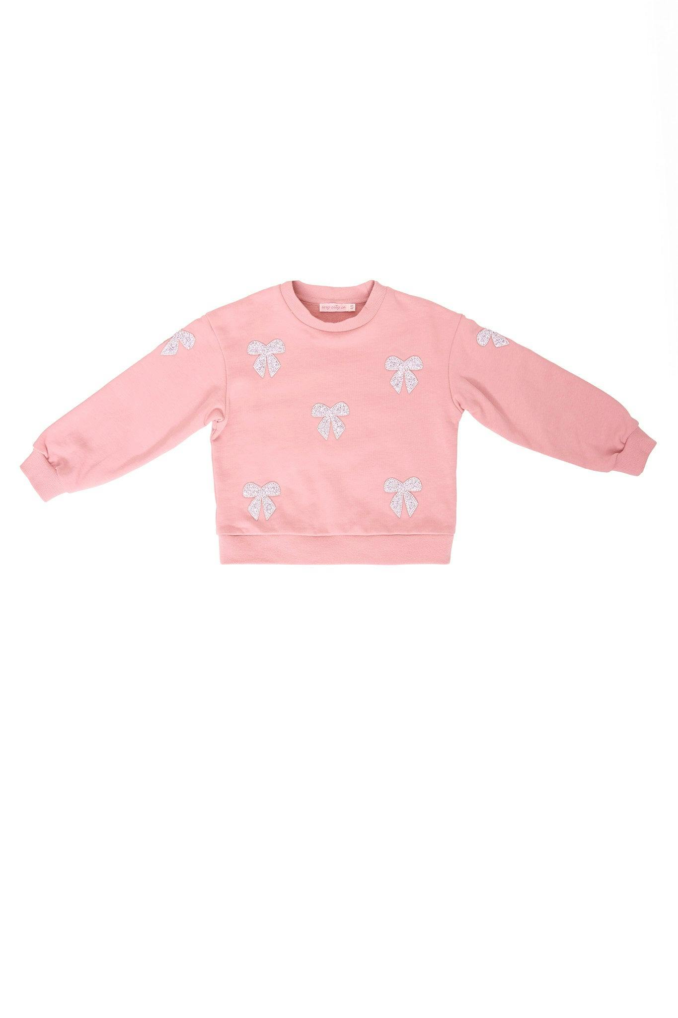 Mini Micah Crew Neck Sweatshirt in Pink & Bows