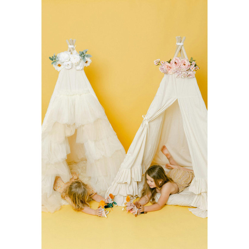 Ivory Ruffle Tulle Play Tent