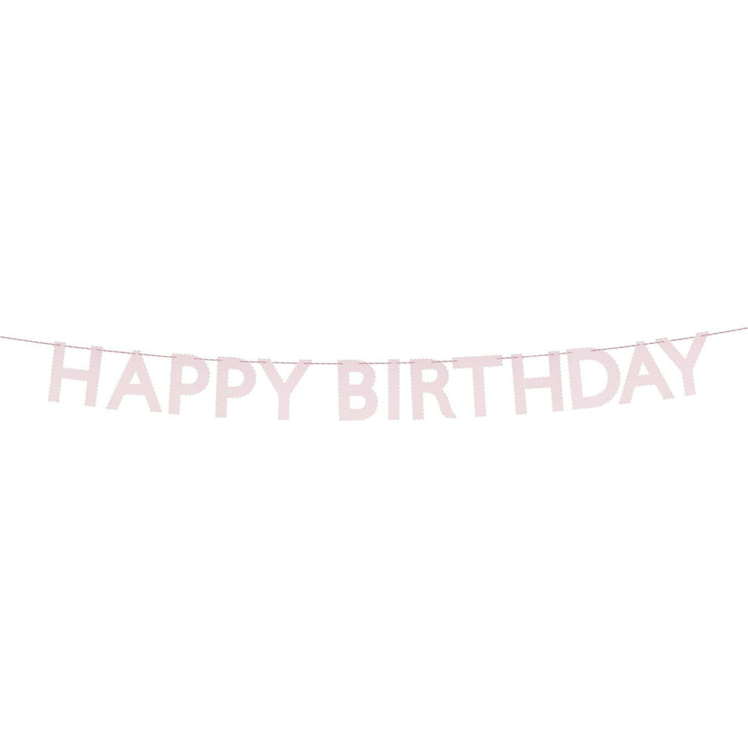 Pink Happy Birthday Garland