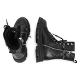 ZADIG & VOLTAIRE Logo-Print Laces Leather Combat Boots
