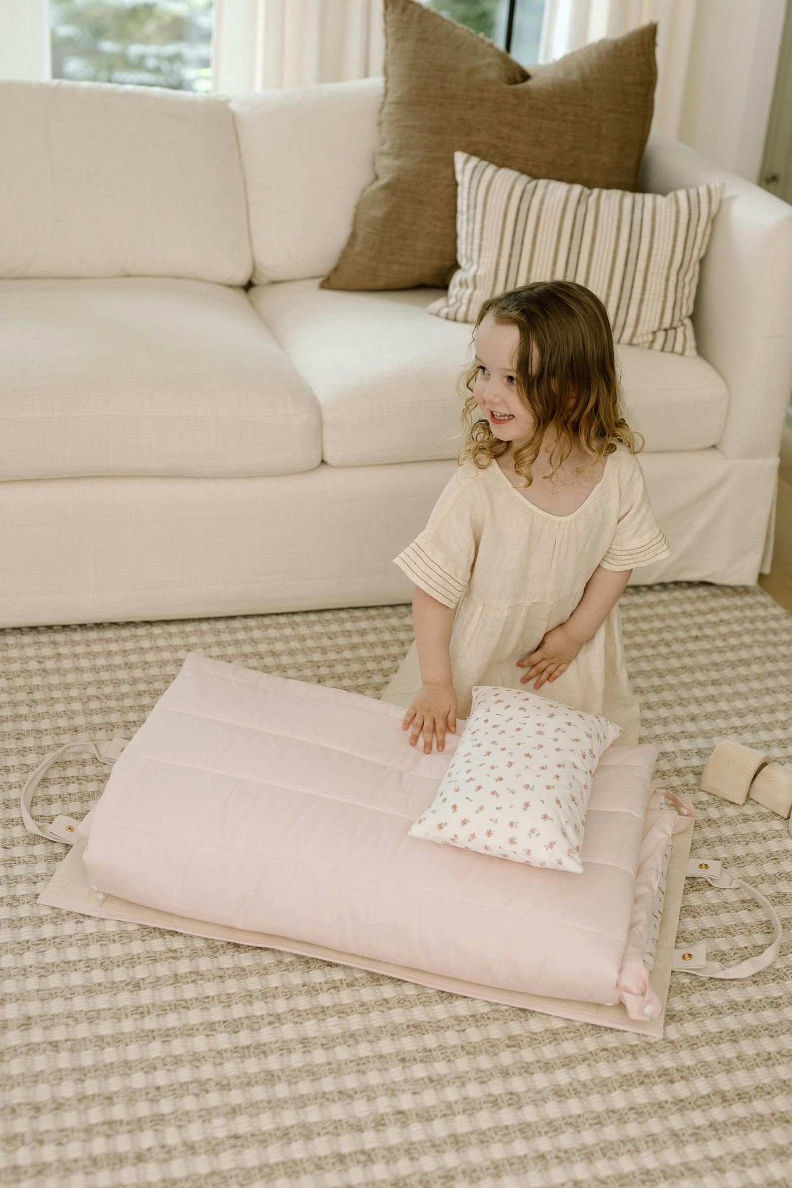 Organic Portable Bedding Set- Petal