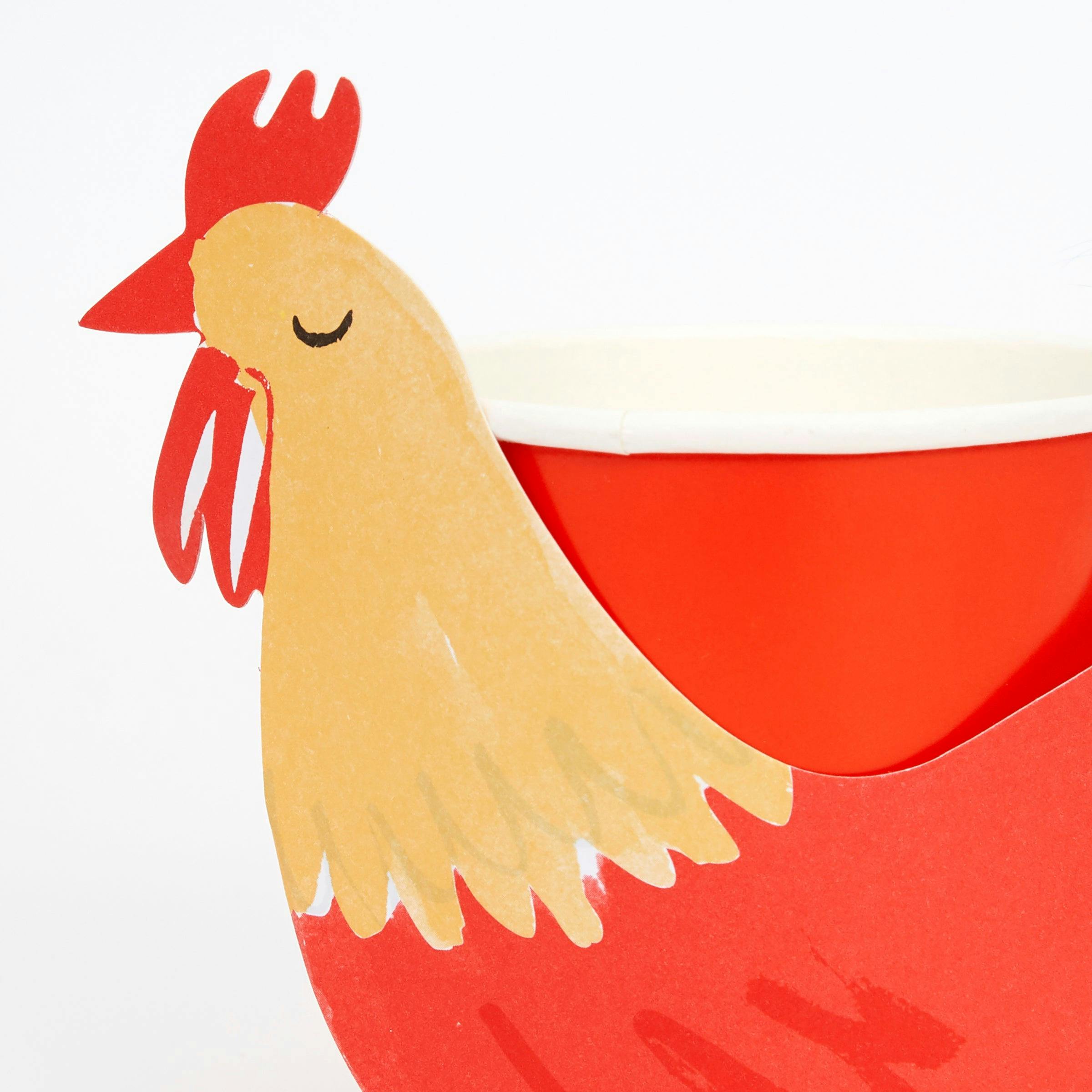 On The Farm Rooster Party Cups