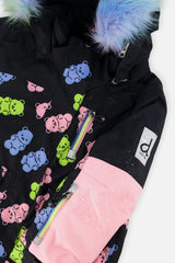 Two Piece Play Snowsuit Black Gummy Bear Print