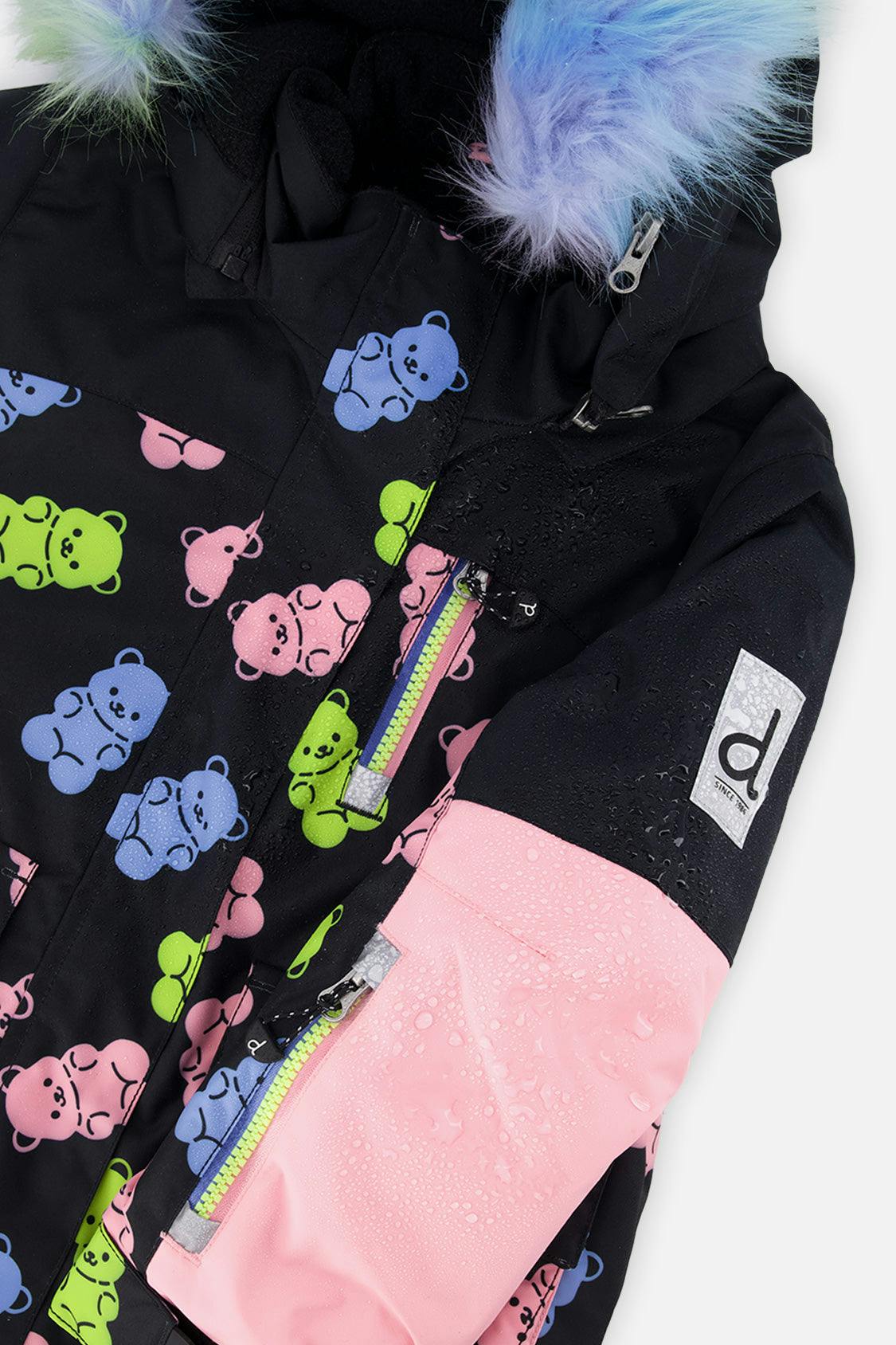 Two Piece Play Snowsuit Black Gummy Bear Print