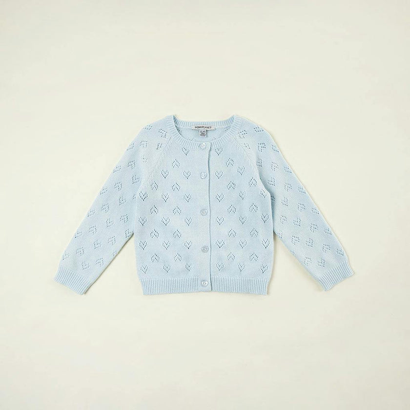 Soft Cloud Blue Pointelle Cardigan
