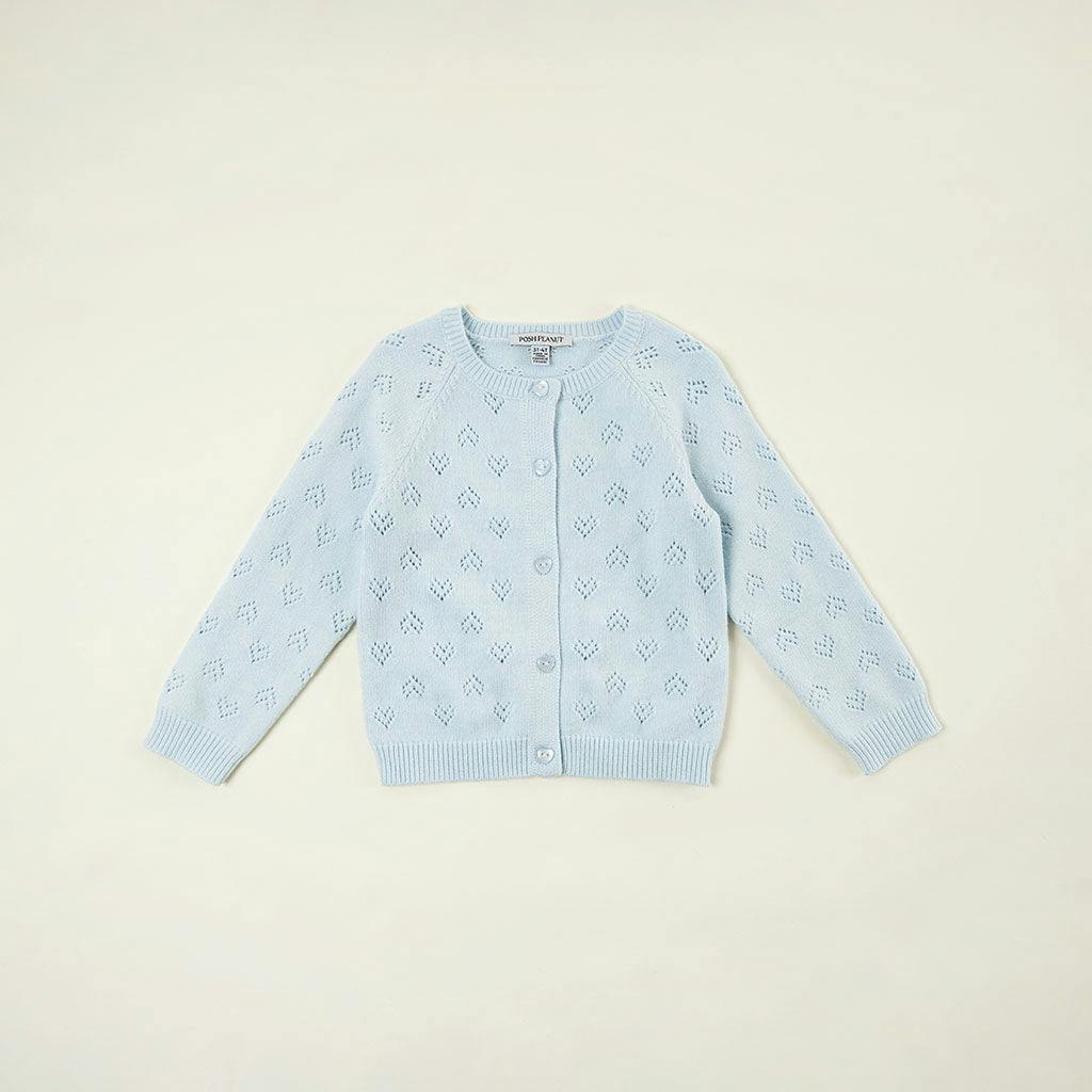 Soft Cloud Blue Pointelle Cardigan