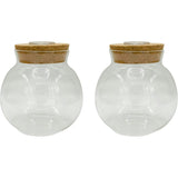 Glass Terrarium: 4" With Cork & 3 LEDs - 2 Pack