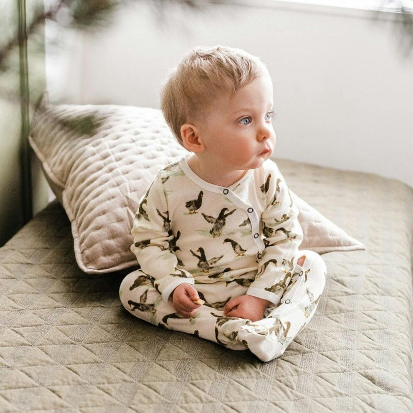 Vintage Trailers Organic Cotton Snap Footed Romper