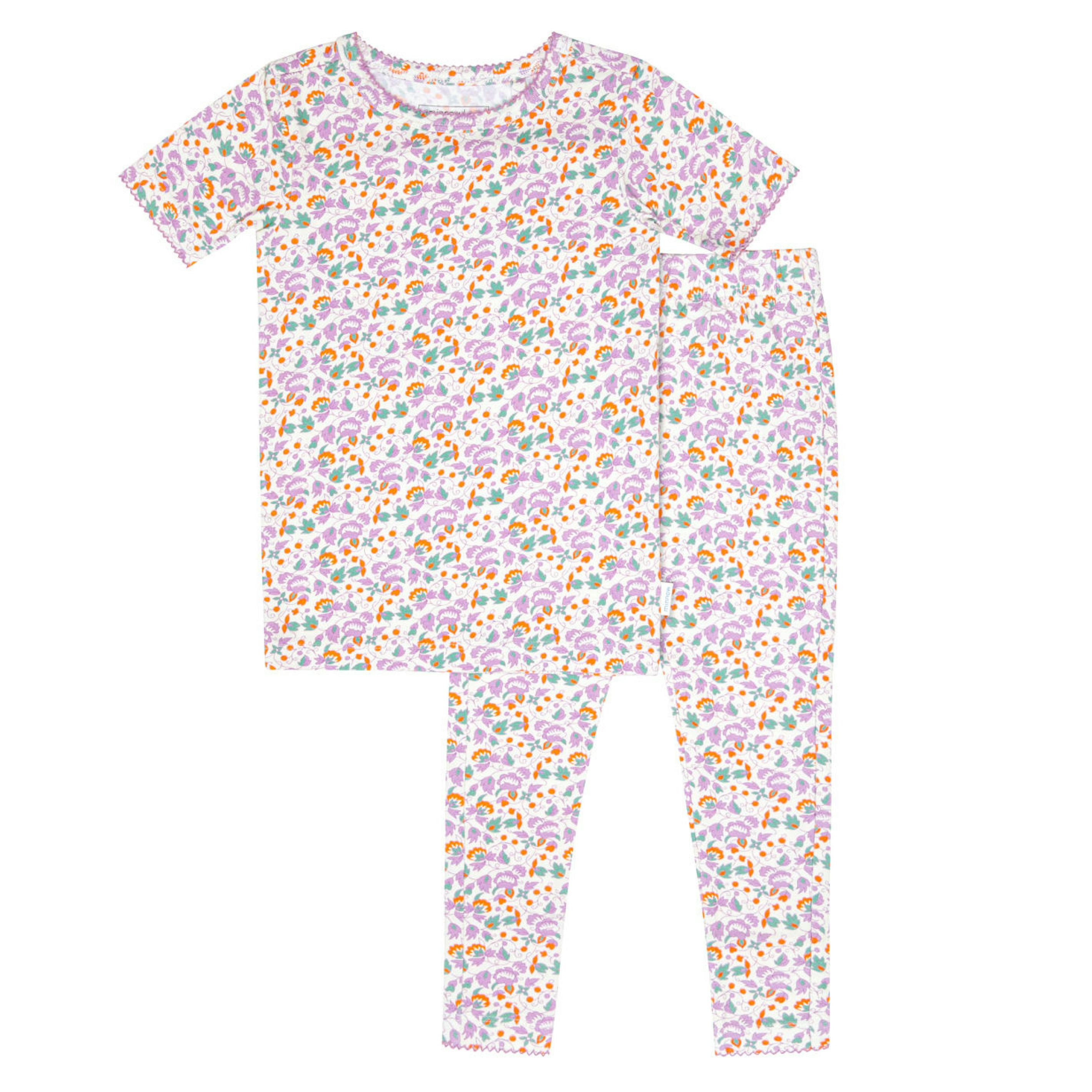 girls orchid floral pima pajamas set