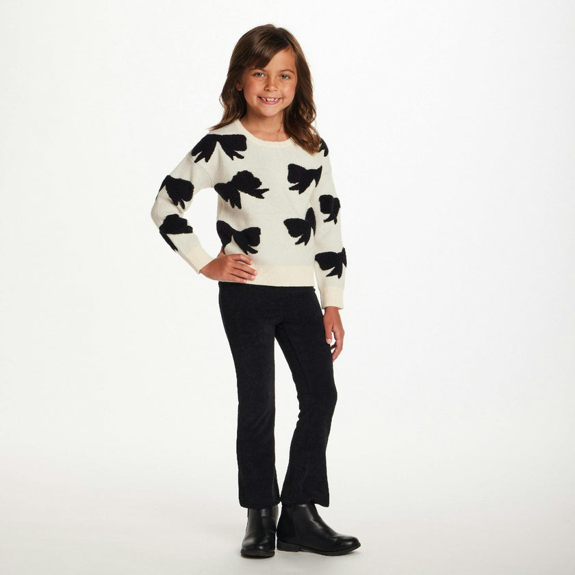 Kids Sweater & Legging Set | Cream Bow