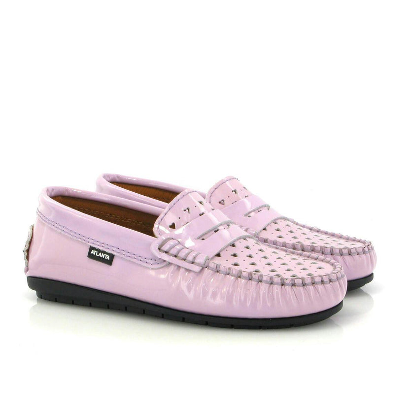 032 Walkers - violet patent with hearts