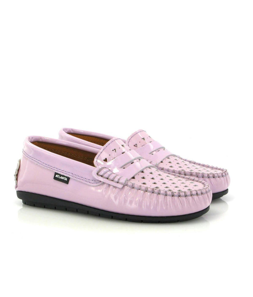 032 Walkers - violet patent with hearts